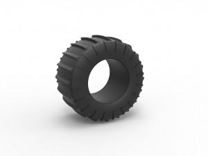 Dune buggy rear tire 23 Scale 1 to 25 3D Print Model