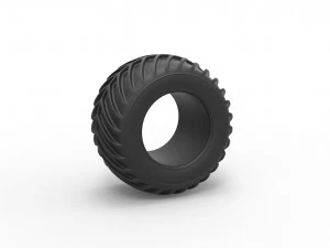 Pneumatico posteriore Dune buggy 24 Scala da 1 a 25 Modello di stampa 3D