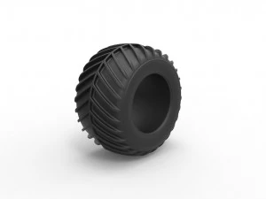 Dune buggy rear tire 24 Scale 1 to 25 3D Print Model