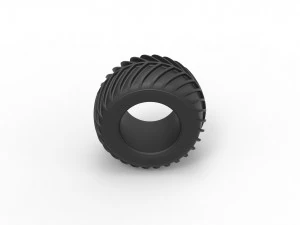 Dune buggy rear tire 24 Scale 1 to 25 3D Print Model