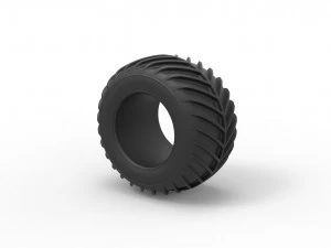 Dune buggy rear tire 24 Scale 1 to 25 3D Print Model