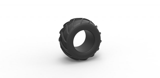 Dune buggy rear tire 26 Scale 1 to 25 Modelo de impresión 3D .c4d .max .obj .3ds .fbx .stl .blend 