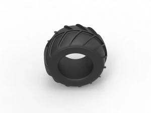 Dune buggy rear tire 26 Scale 1 to 25 3D Print Model