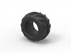 Dune buggy rear tire 26 Scale 1 to 25 3D Print Model