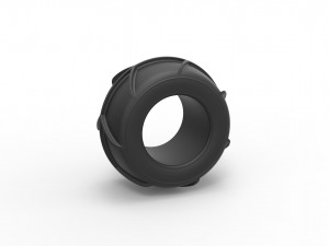 Dune buggy rear tire 27 Scale 1 to 25 3D Baskı Modeli