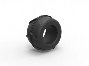 Pneu traseiro para buggy 27 Escala 1 a 25 Modelo de Impressão 3D