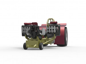 Pulling tractor with 3 engines V8 Version 5 Scale 1 to 25 3D Print Model