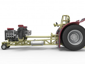 Pulling tractor with 3 engines V8 Version 5 Scale 1 to 25 3D Print Model