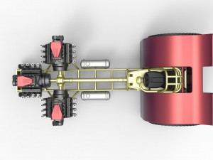 Pulling tractor with 3 engines V8 Version 5 Scale 1 to 25 3D Print Model