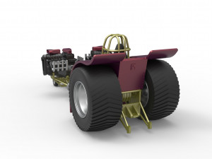 Pulling tractor with 3 engines V8 Version 5 Scale 1 to 25 3D Print Model