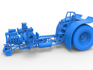 Pulling tractor with 3 engines V8 Version 5 Scale 1 to 25 3D Print Model