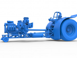 Pulling tractor with 3 engines V8 Version 5 Scale 1 to 25 3D Print Model