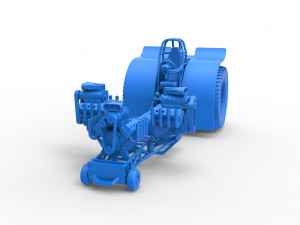 Pulling tractor with 3 engines V8 Version 5 Scale 1 to 25 3D Print Model