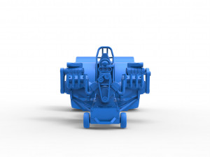 Pulling tractor with 3 engines V8 Version 5 Scale 1 to 25 3D Print Model