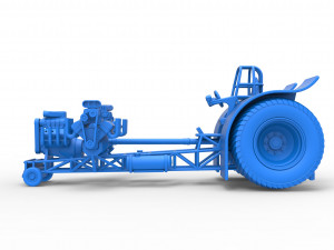 Pulling tractor with 3 engines V8 Version 5 Scale 1 to 25 3D Print Model