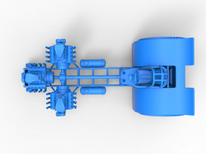 Pulling tractor with 3 engines V8 Version 5 Scale 1 to 25 3D Print Model