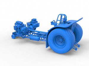 Pulling tractor with 3 engines V8 Version 5 Scale 1 to 25 3D Print Model