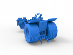 Pulling tractor with 3 engines V8 Version 5 Scale 1 to 25 3D Print Model