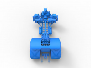 Pulling tractor with 3 engines V8 Version 5 Scale 1 to 25 3D Print Model