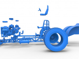 Pulling tractor with 3 engines V8 Version 5 Scale 1 to 25 3D Print Model