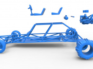 Old school Sand Rail buggy Version 3 Scale 1 to 25 Modelo de impresión 3D