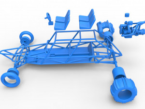 Old school Sand Rail buggy Version 3 Scale 1 to 25 Modelo de impresión 3D