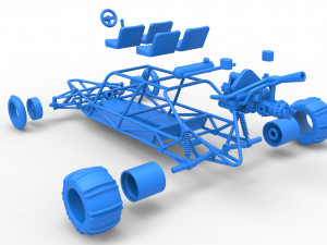Old school Sand Rail buggy Version 3 Scale 1 to 25 Modelo de impresión 3D