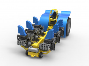 Pulling tractor with 6 engines V8 Scale 1 to 25 3D Print Model