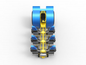 Pulling tractor with 6 engines V8 Scale 1 to 25 3D Print Model