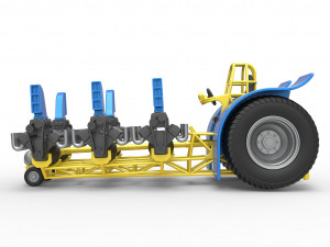 Pulling tractor with 6 engines V8 Scale 1 to 25 3D Print Model