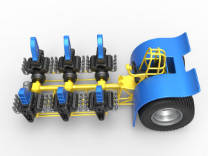Pulling tractor with 6 engines V8 Scale 1 to 25 3D Print Model