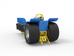 Pulling tractor with 6 engines V8 Scale 1 to 25 3D Print Model