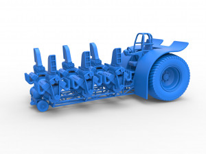 Pulling tractor with 6 engines V8 Scale 1 to 25 3D Print Model