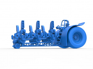 Pulling tractor with 6 engines V8 Scale 1 to 25 3D Print Model