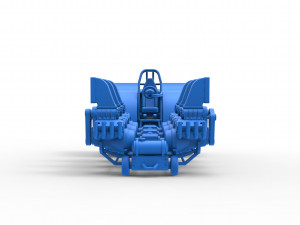 Pulling tractor with 6 engines V8 Scale 1 to 25 3D Print Model