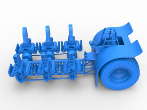 Pulling tractor with 6 engines V8 Scale 1 to 25 3D Print Model
