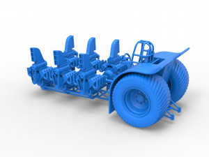 Pulling tractor with 6 engines V8 Scale 1 to 25 3D Print Model