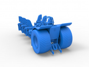 Pulling tractor with 6 engines V8 Scale 1 to 25 3D Print Model