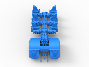 Pulling tractor with 6 engines V8 Scale 1 to 25 3D Print Model