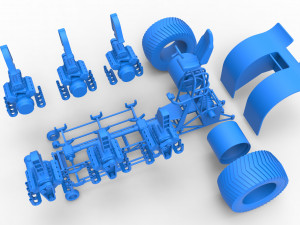 Pulling tractor with 6 engines V8 Scale 1 to 25 3D Print Model