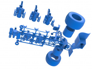 Pulling tractor with 6 engines V8 Scale 1 to 25 3D Print Model