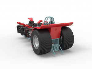 Pulling tractor with 7 engines V8 Scale 1 to 25 3D 打印模型