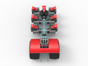 Pulling tractor with 7 engines V8 Scale 1 to 25 3D 打印模型