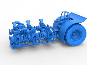 Pulling tractor with 7 engines V8 Scale 1 to 25 3D 打印模型