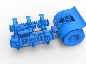Pulling tractor with 7 engines V8 Scale 1 to 25 3D 打印模型