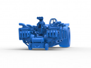 Pulling tractor with 7 engines V8 Scale 1 to 25 3D 打印模型