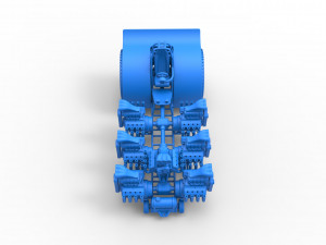 Pulling tractor with 7 engines V8 Scale 1 to 25 3D 打印模型