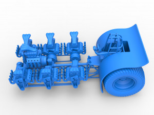 Pulling tractor with 7 engines V8 Scale 1 to 25 3D 打印模型