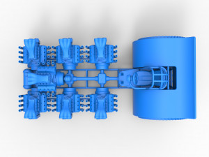 Pulling tractor with 7 engines V8 Scale 1 to 25 3D 打印模型