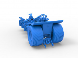 Pulling tractor with 7 engines V8 Scale 1 to 25 3D 打印模型